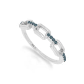 natural london blue topaz interlocking wedding band rings in sterling silver
